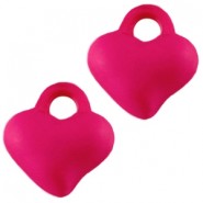 Acryl hanger / bedel hartje - Fuchsia red